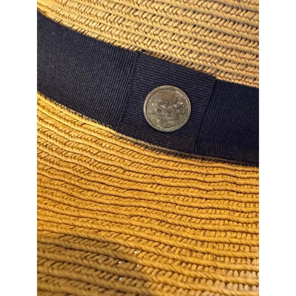 Sunday Afternoons Women’s Wide Brim Straw Sun Hat Brown Black Band One Size